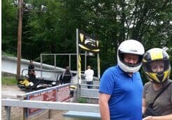 Deb Burdick ready to bobsled